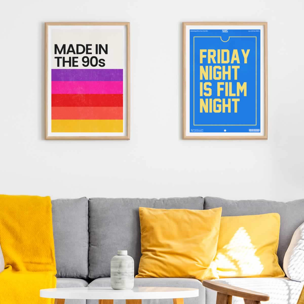 Made In The 90s Print In The Living Room with film night print