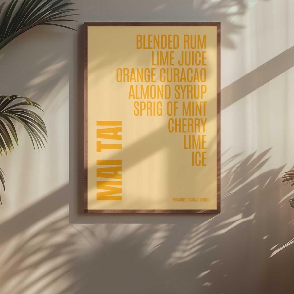 Mai Tai Cocktail Typography Wall Art