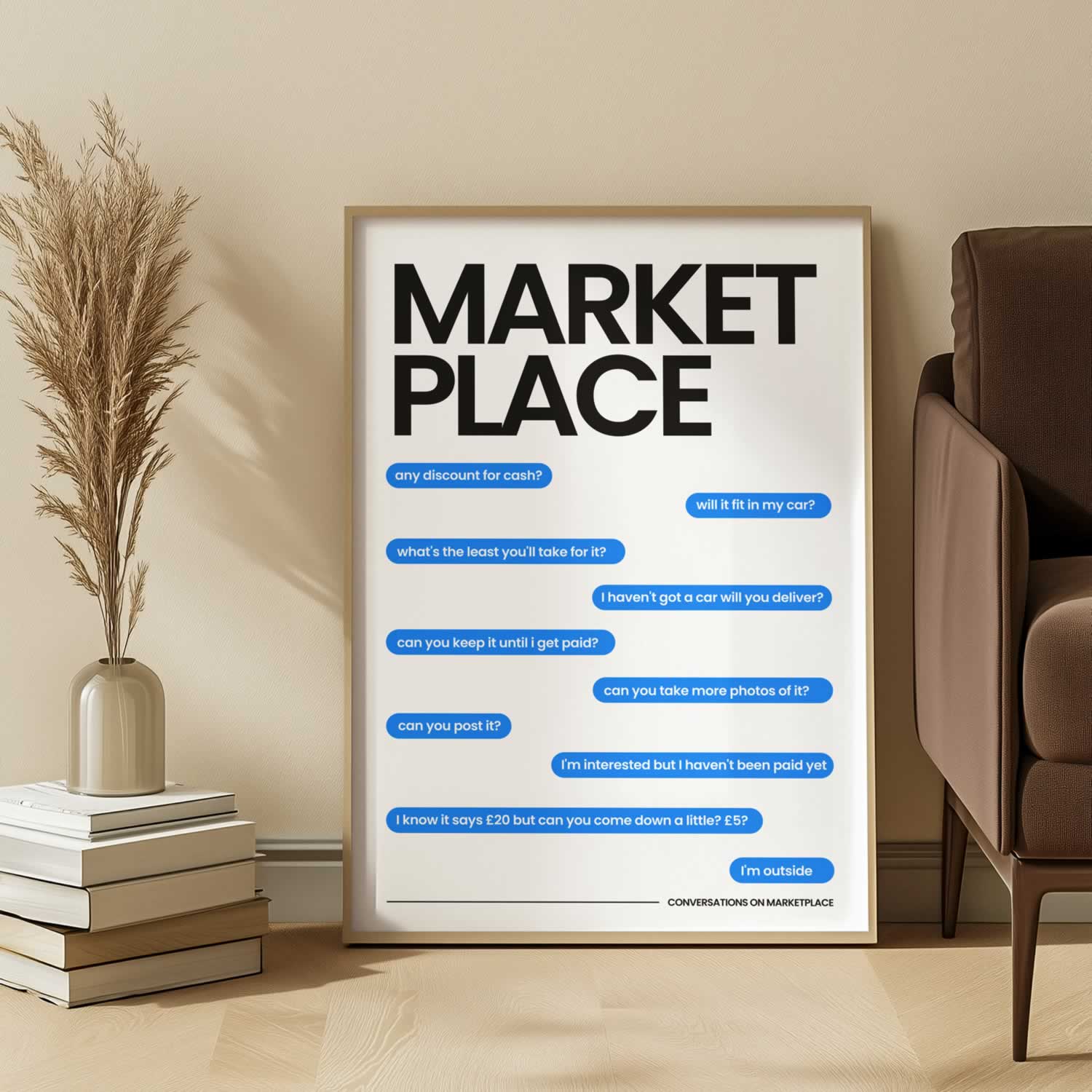 Funny messages you get on marketplace wall art print