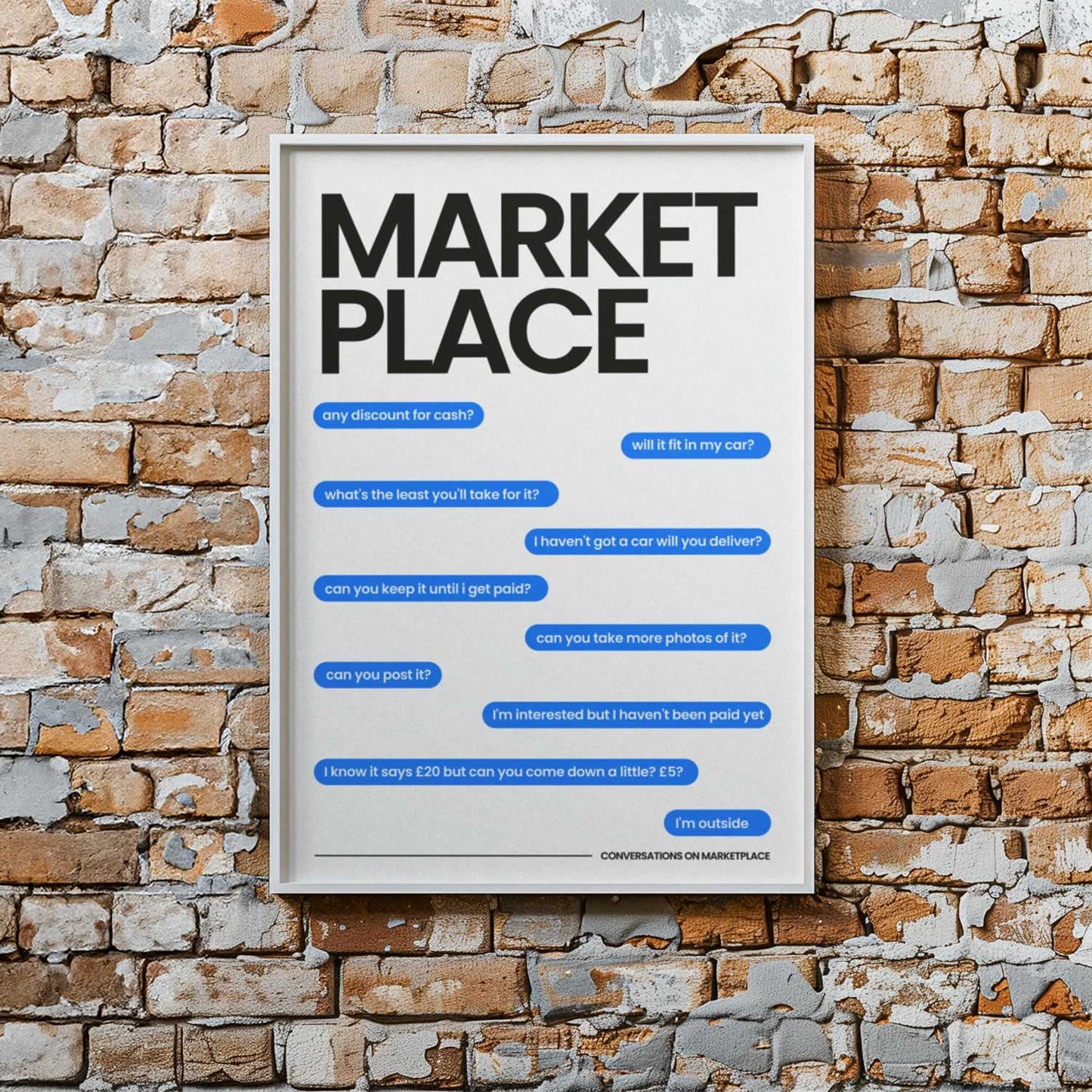 Funny marketplace poster print
