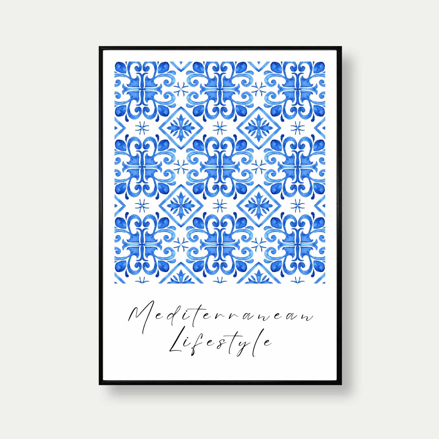 Mediterranean Lifestyle Blue Tile Mosaic Print