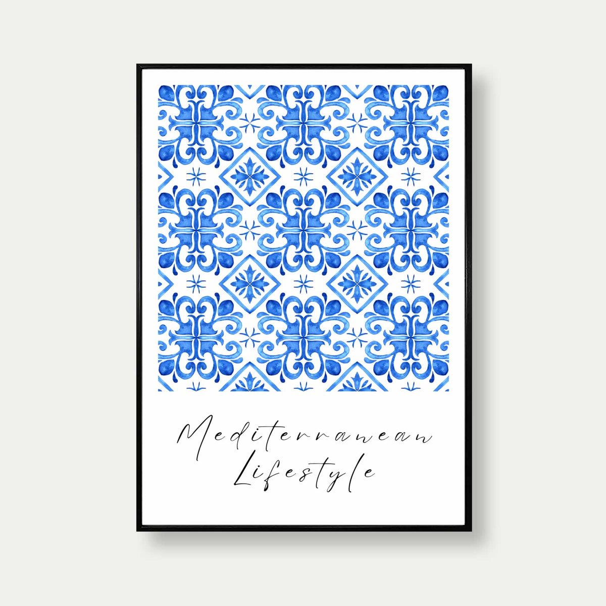 Mediterranean Lifestyle Blue Tile Mosaic Print