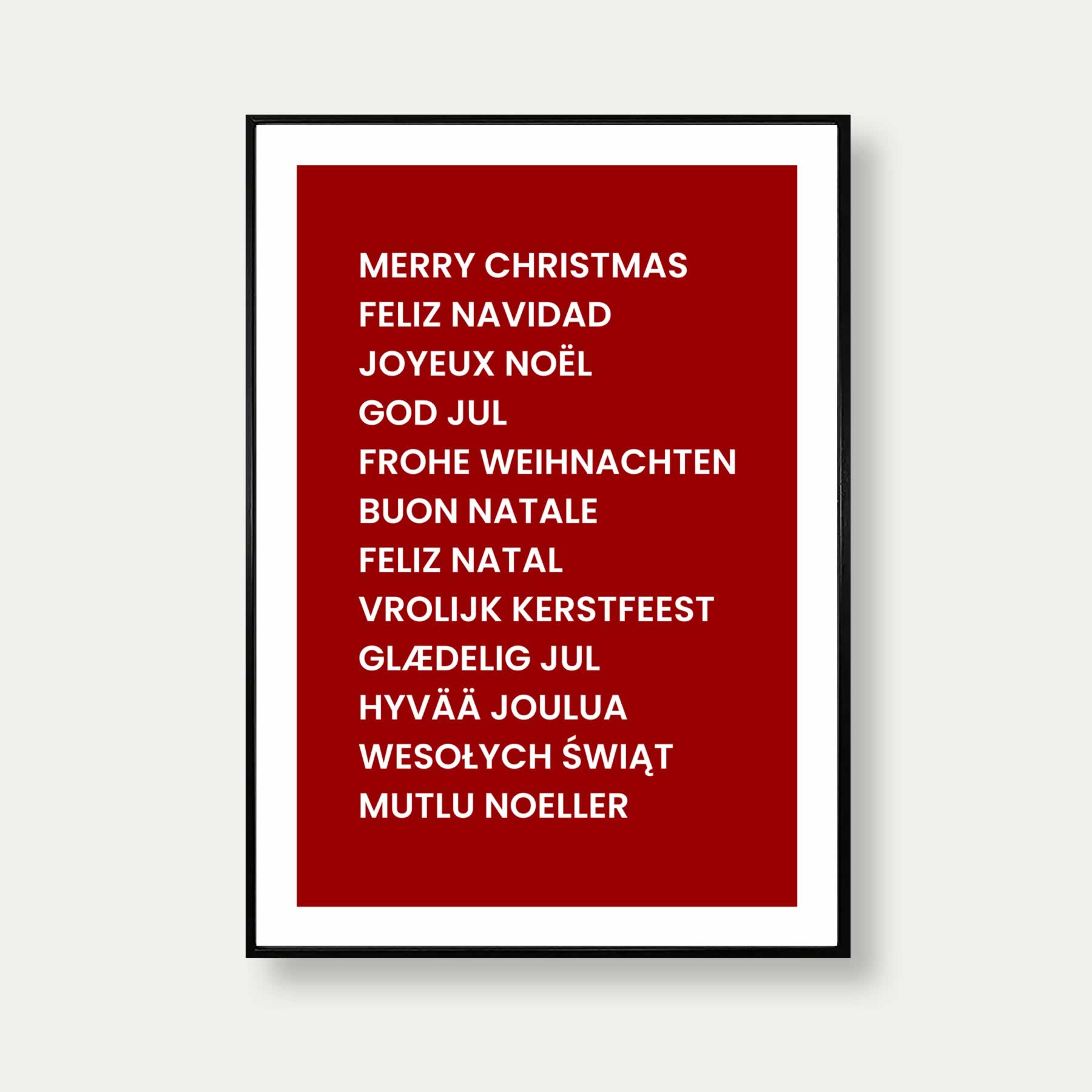 Merry Christmas In Different Languages Print