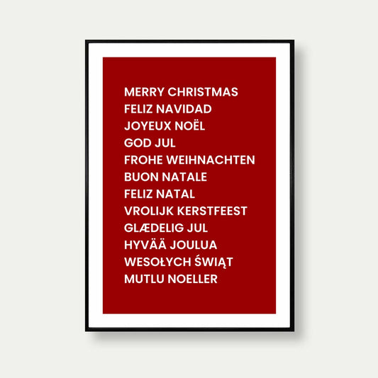 Merry Christmas In Different Languages Print