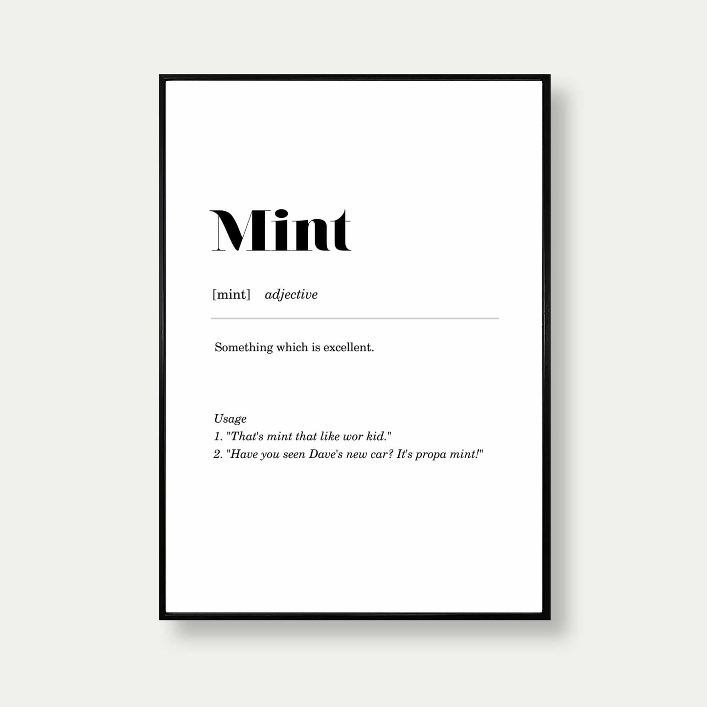 Mint Geordie Definition Print