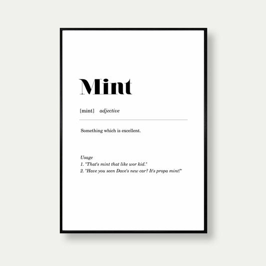 Mint Geordie Definition Print