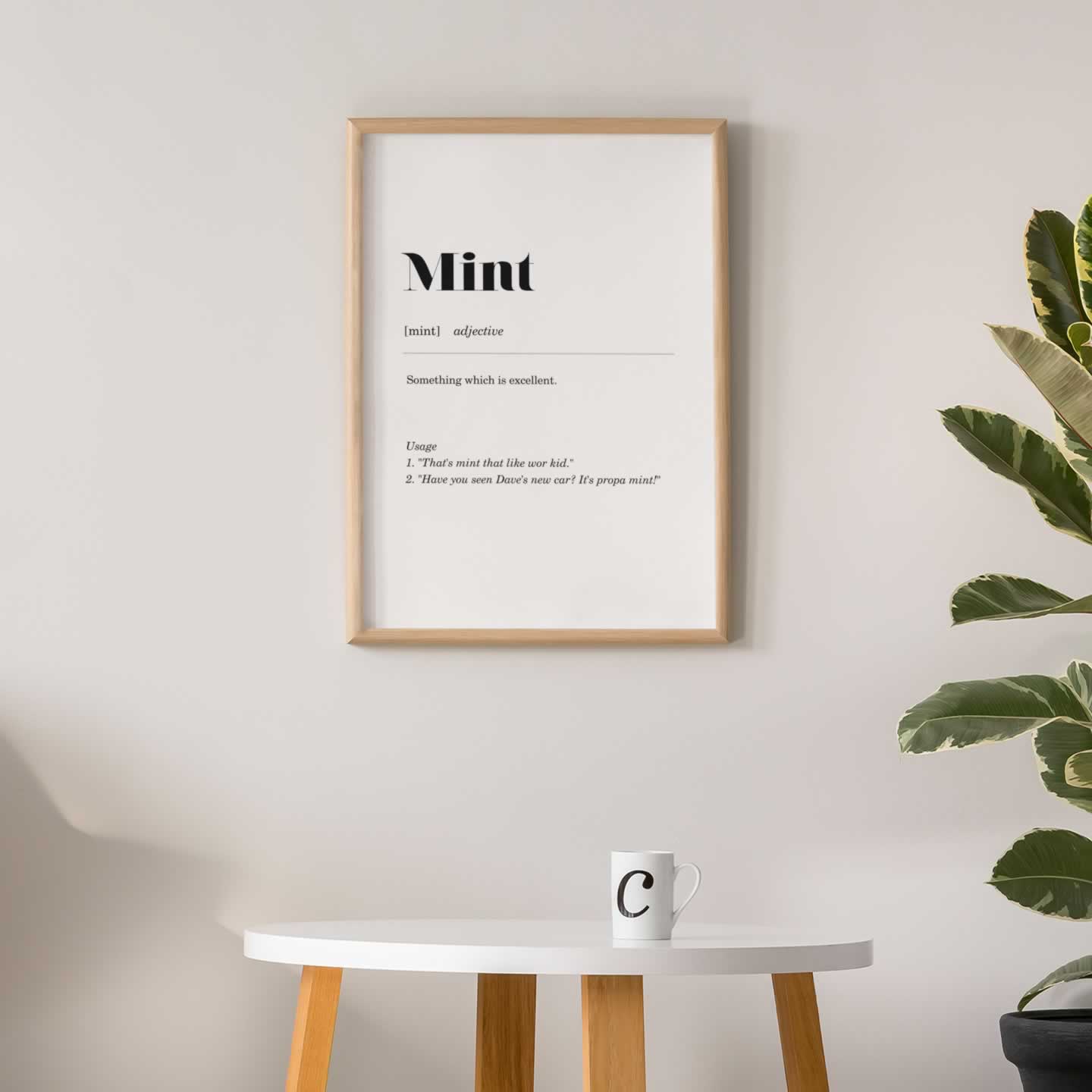 Mint Geordie Slang Print