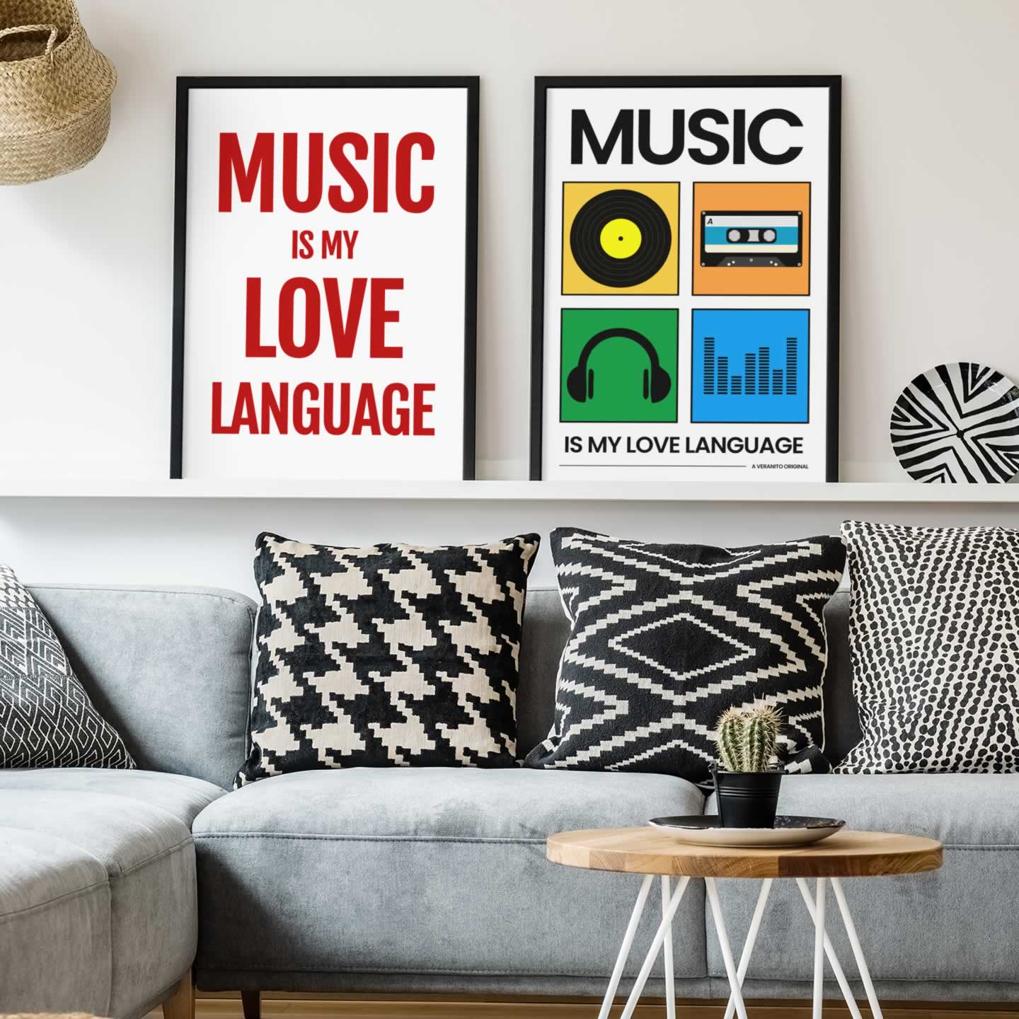 Music Is My Love Language Set Of 2 Prints for the living room