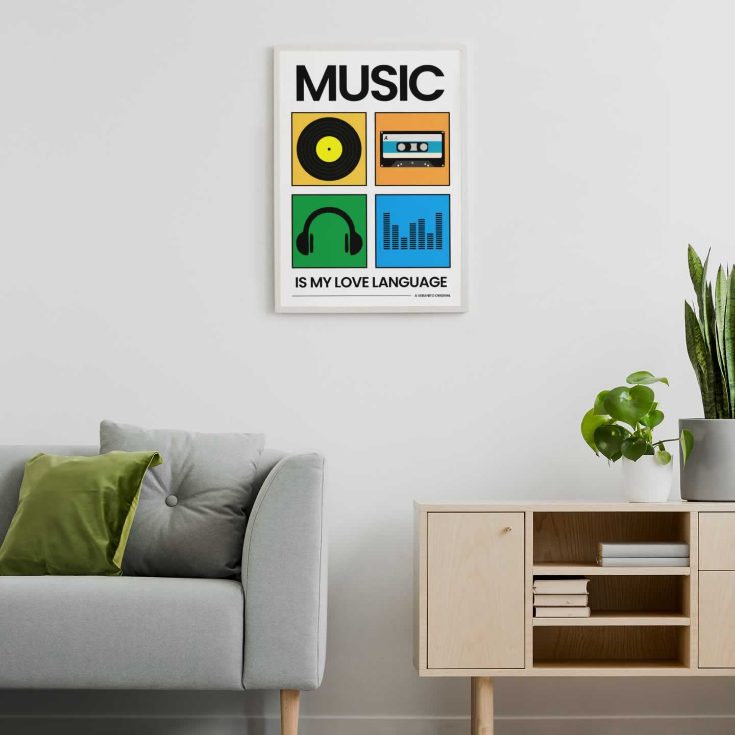 Music Is My Love Language Art Print for living room