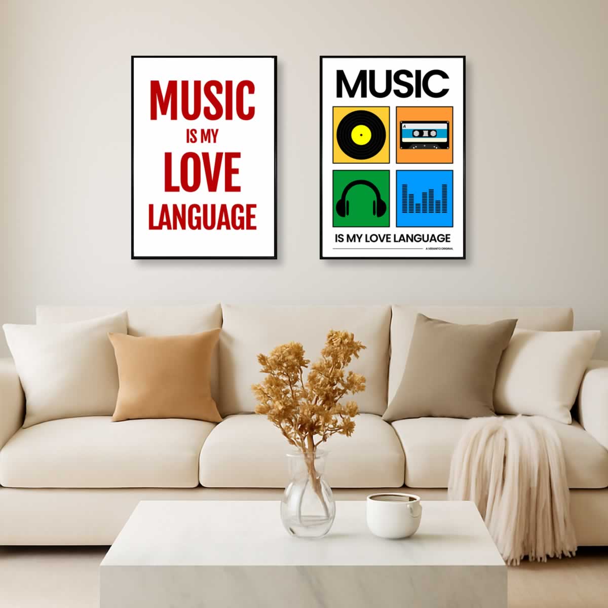 Music Is My Love Language Set Of 2 Prints - art for the living room