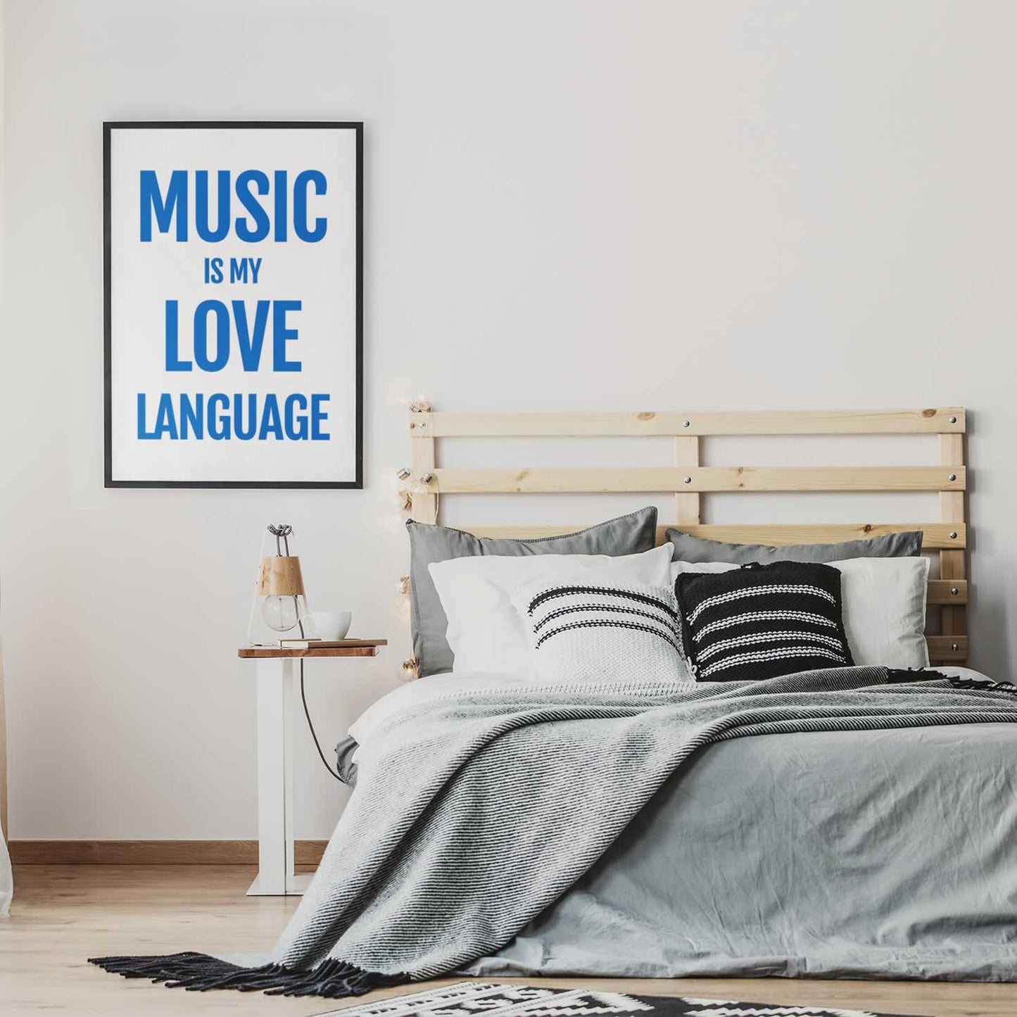 Music Is My Love Language Typography Print For Bedroom
