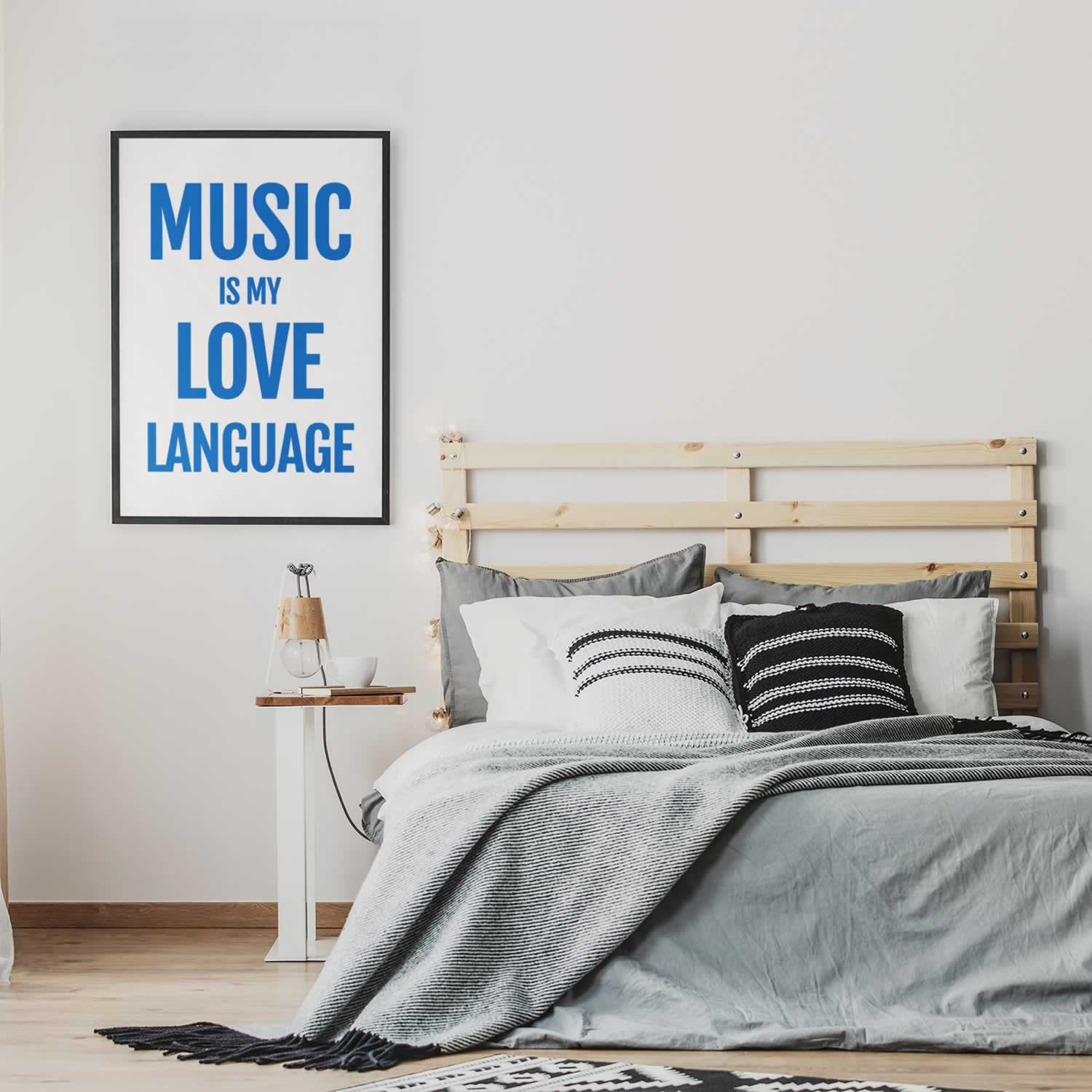 Music Is My Love Language Typography Print For Bedroom