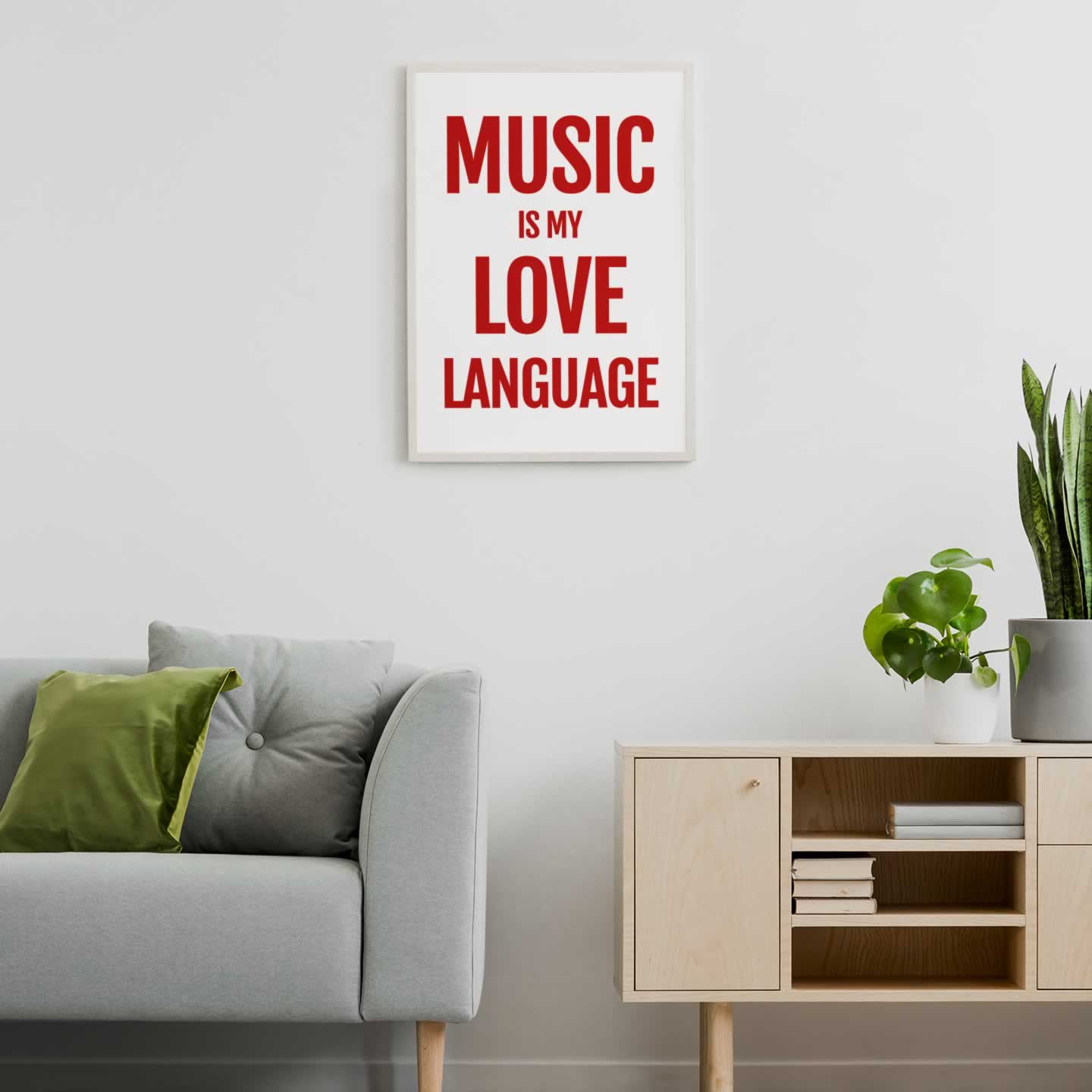 Music Is My Love Language Typography Wall Art