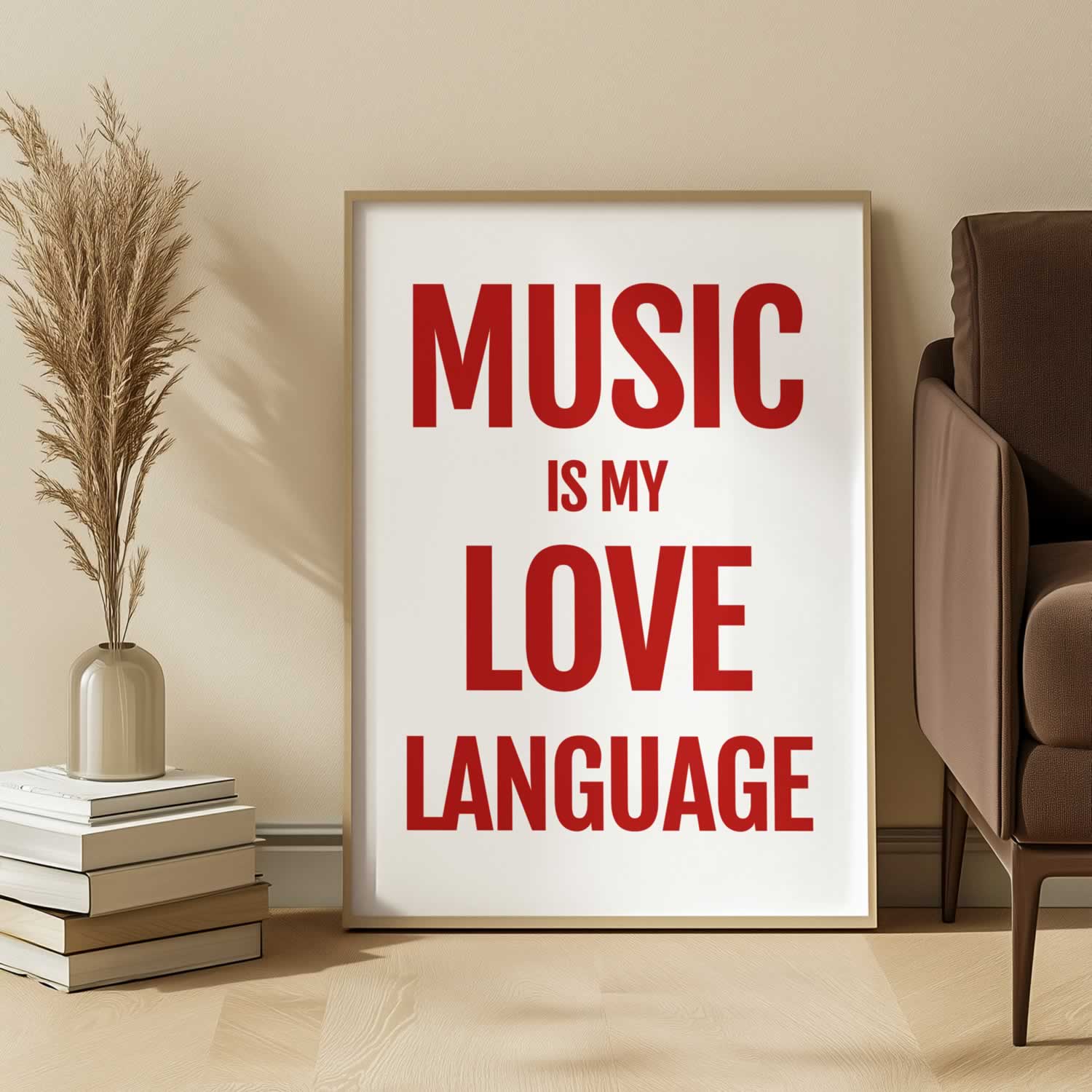 Music Is My Love Language Typography Poster