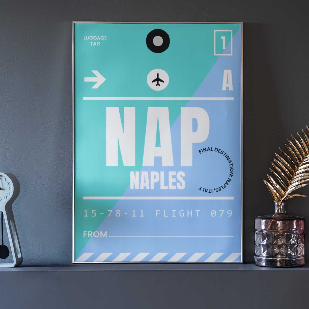 Naples Luggage Tag Travel Print