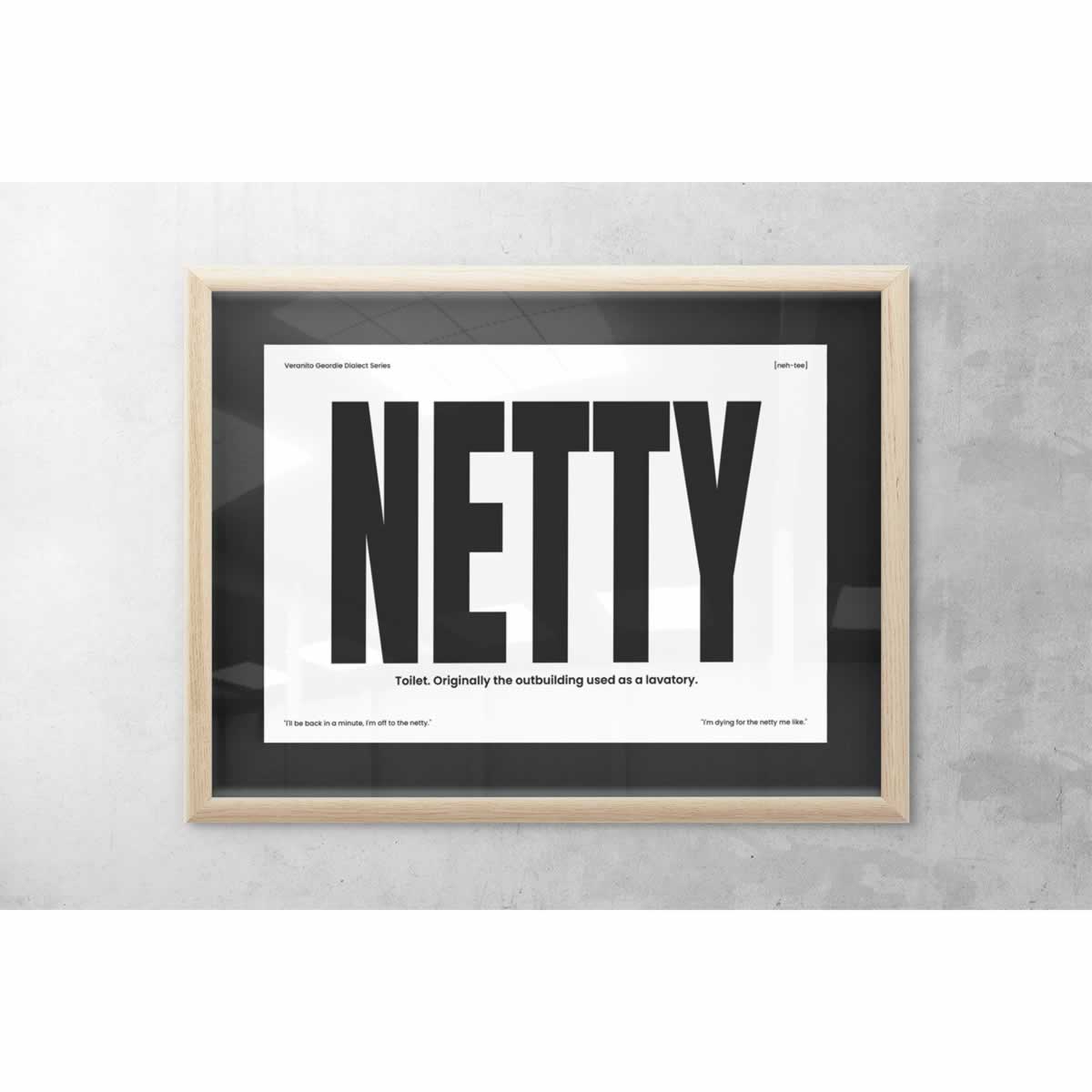 Netty Geordie Dialect Print For The Bathroom