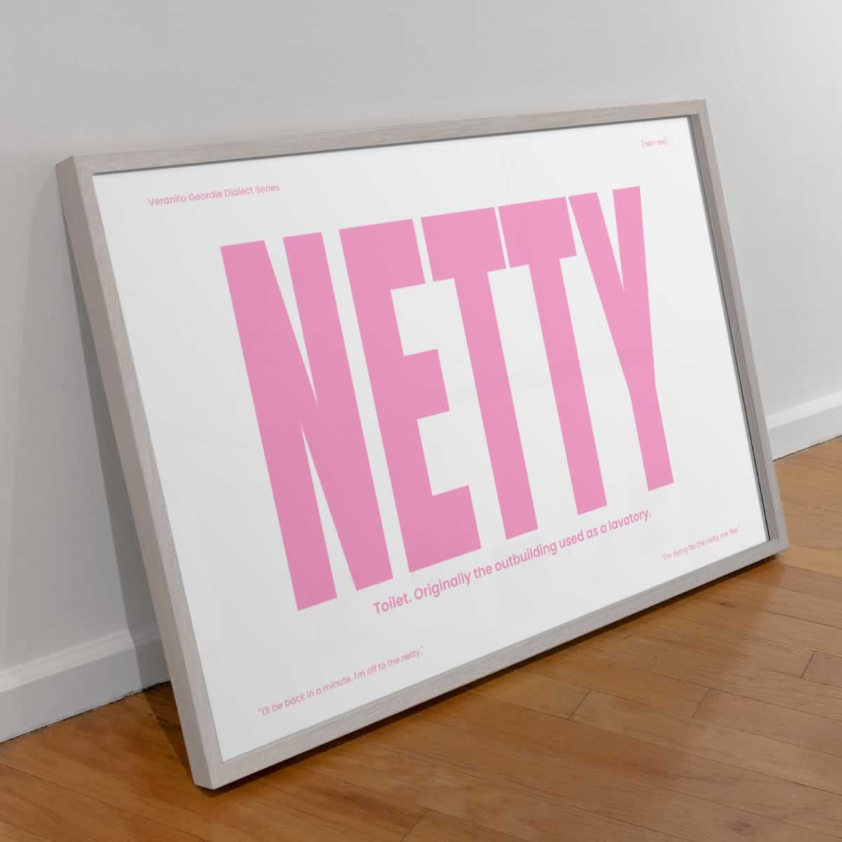 Netty Geordie Dialect Print Pink Edition Wall Art