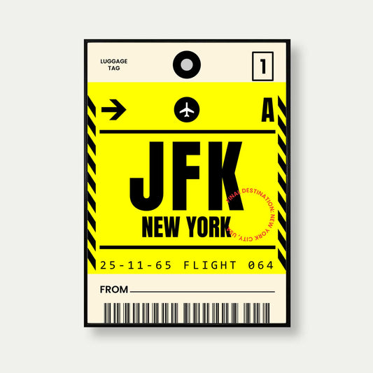 New York City Luggage Tag Poster Print