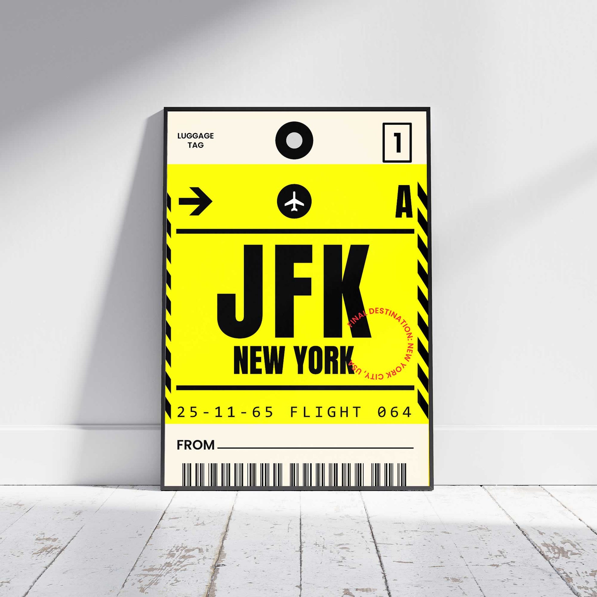 New York City Luggage Tag Wall Art