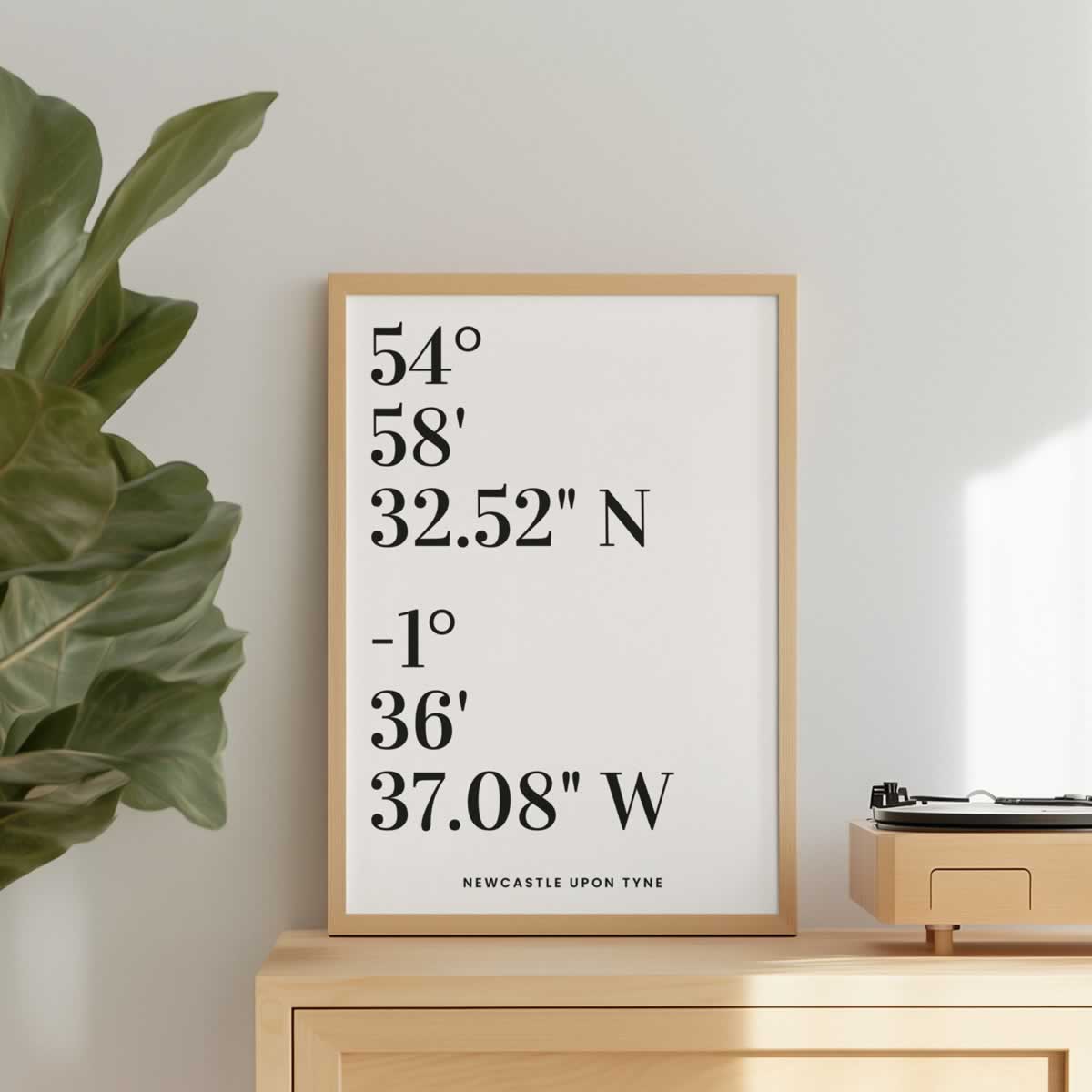 Newcastle Map Coordinates Print