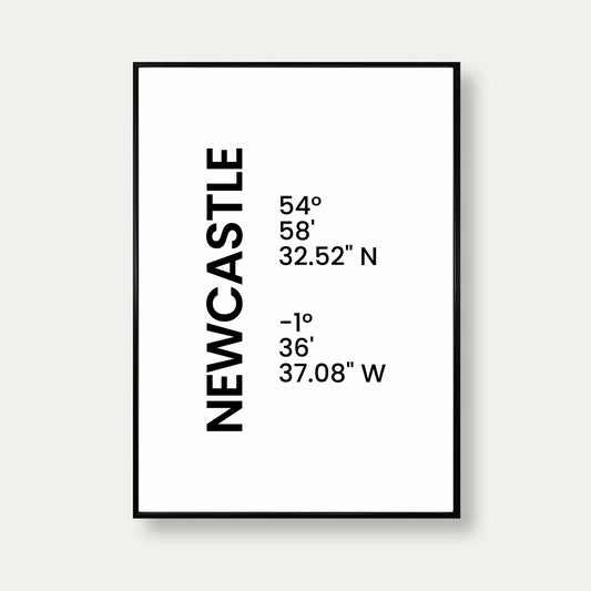 Newcastle Minimalist Coordinates Print