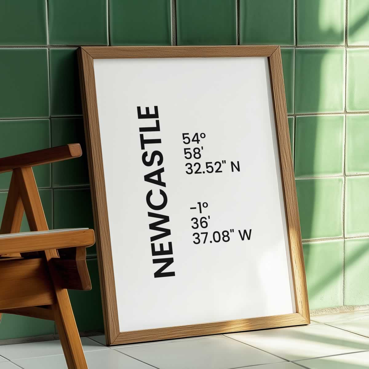 Newcastle Minimalist Coordinates Poster Print
