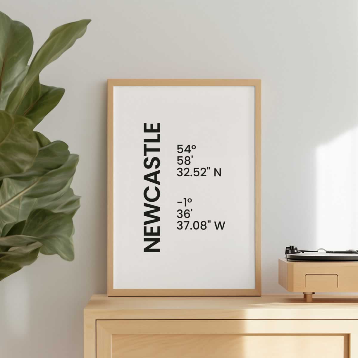 Newcastle Minimalist Modern Coordinates Print