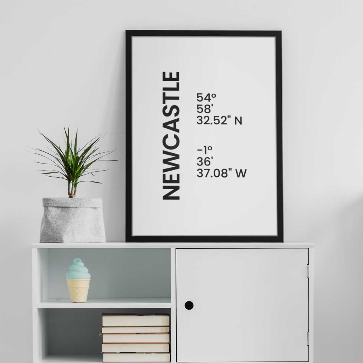 Newcastle Modern Coordinates Print