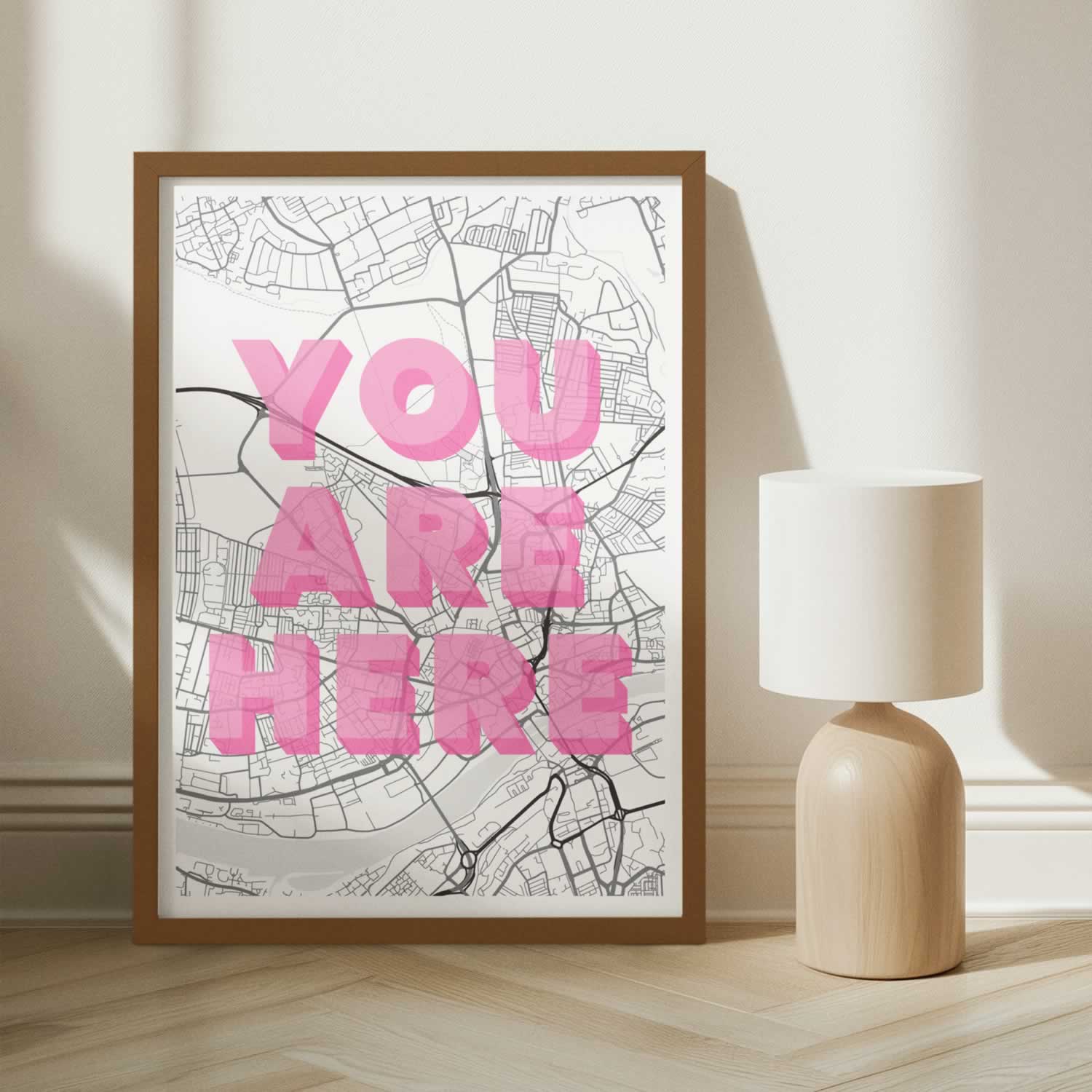 You Are Here Newcastle Map Artwork
