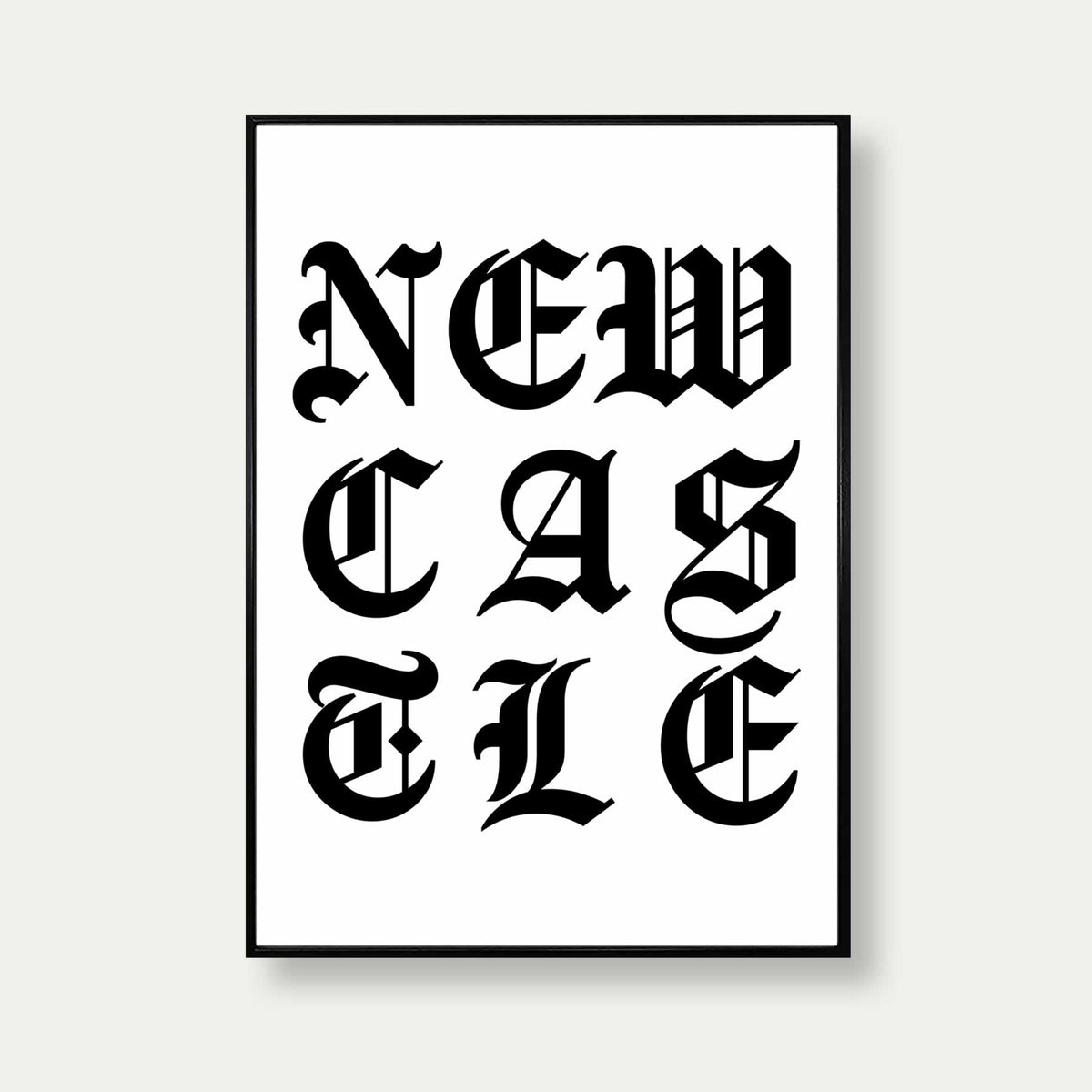 Newcastle Old English Typography Print