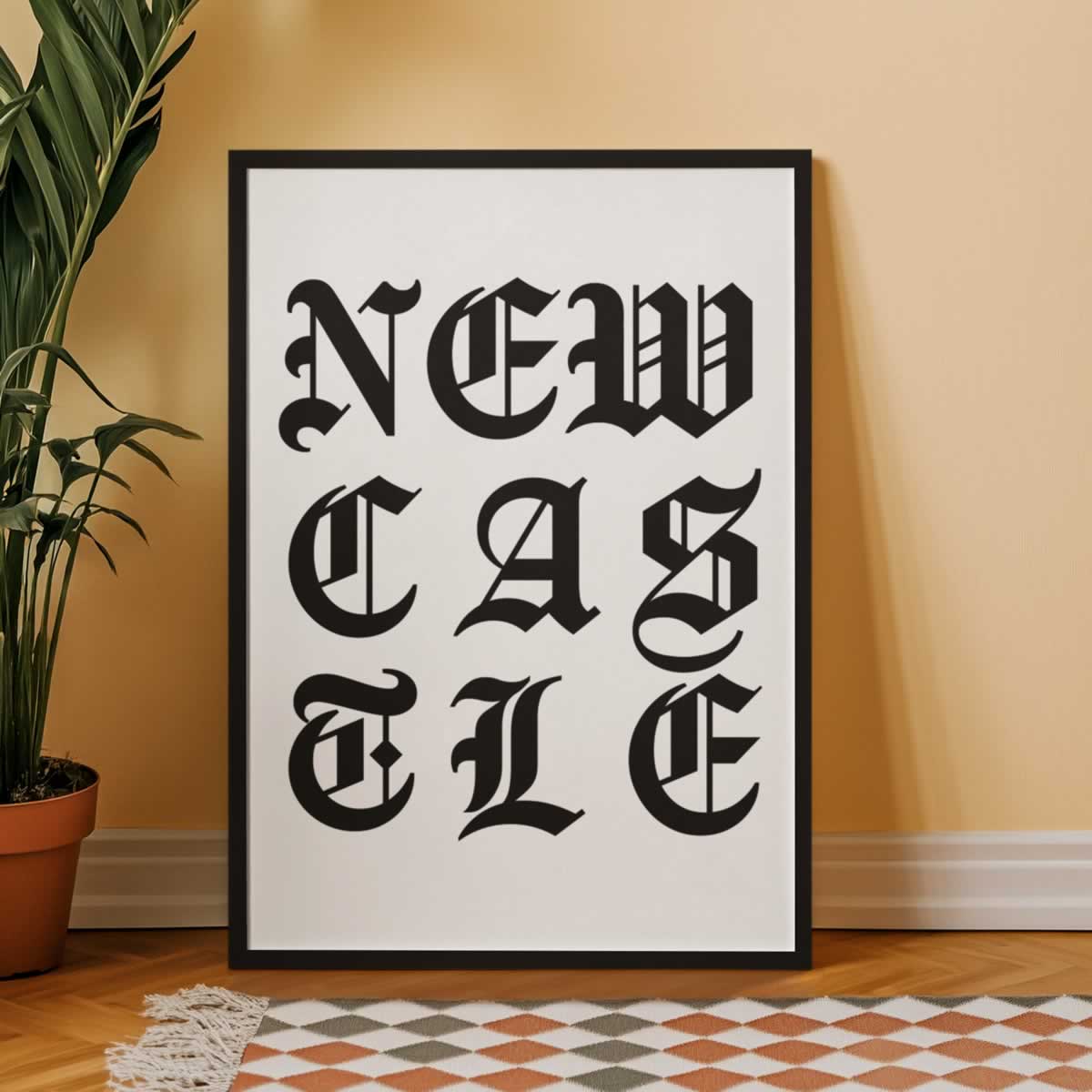 Newcastle Old English Typography Art Print
