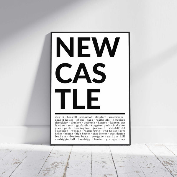 Areas Of Newcastle Wall Art