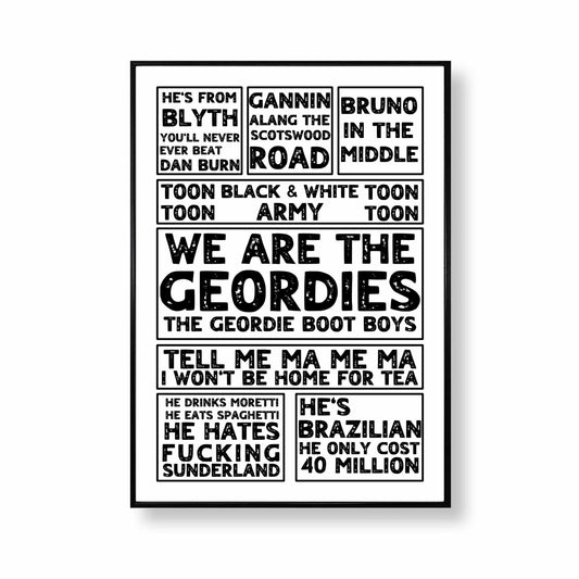 Newcastle Fan Chants Football Songs Poster
