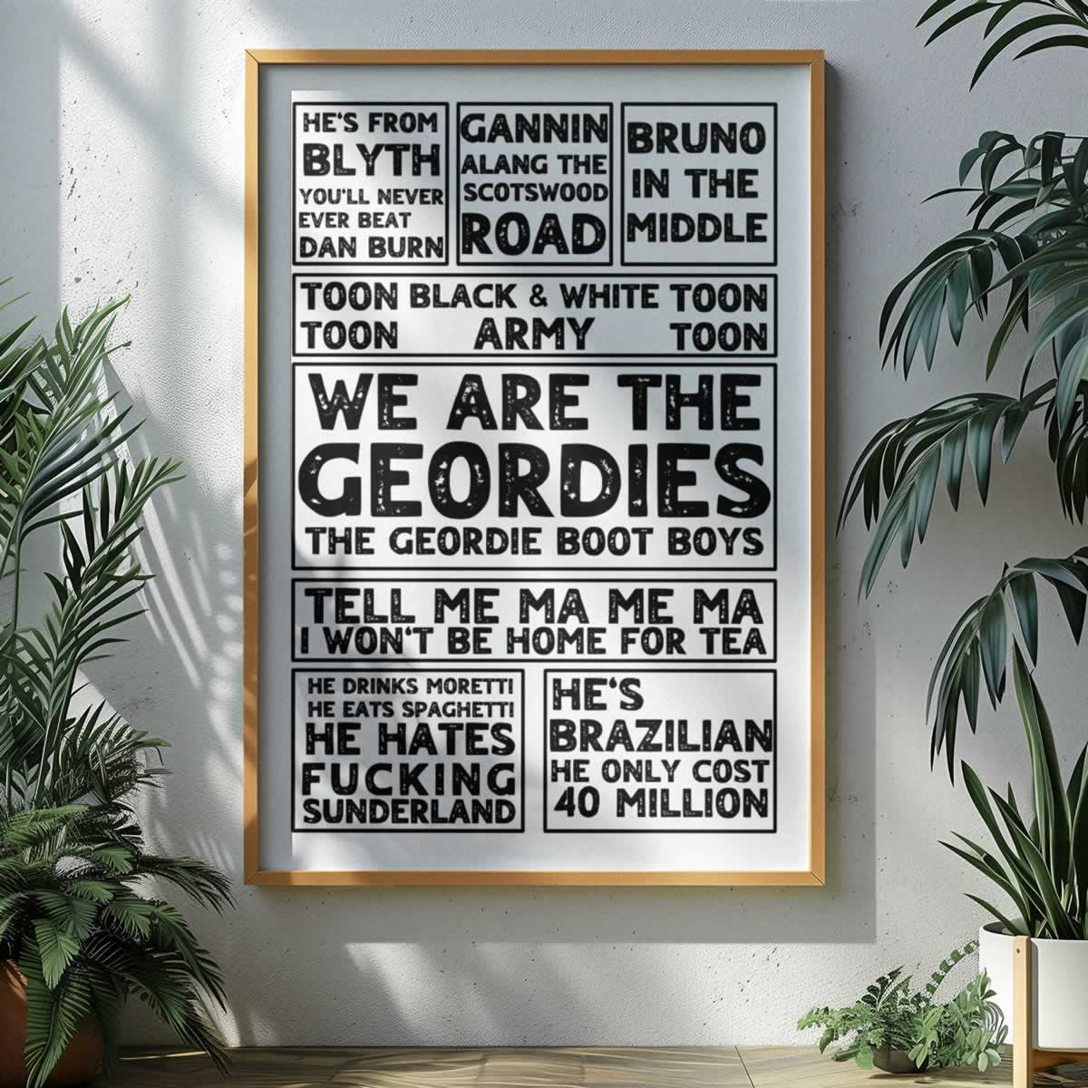 Newcastle Fan Chants Football Songs Poster