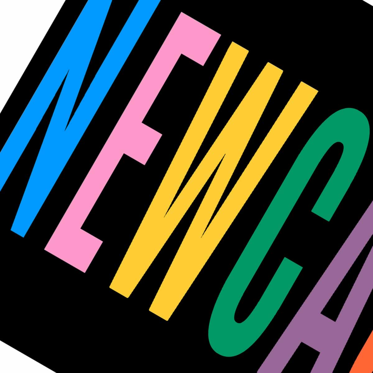 Newcastle Colourful Typography Print Close Up