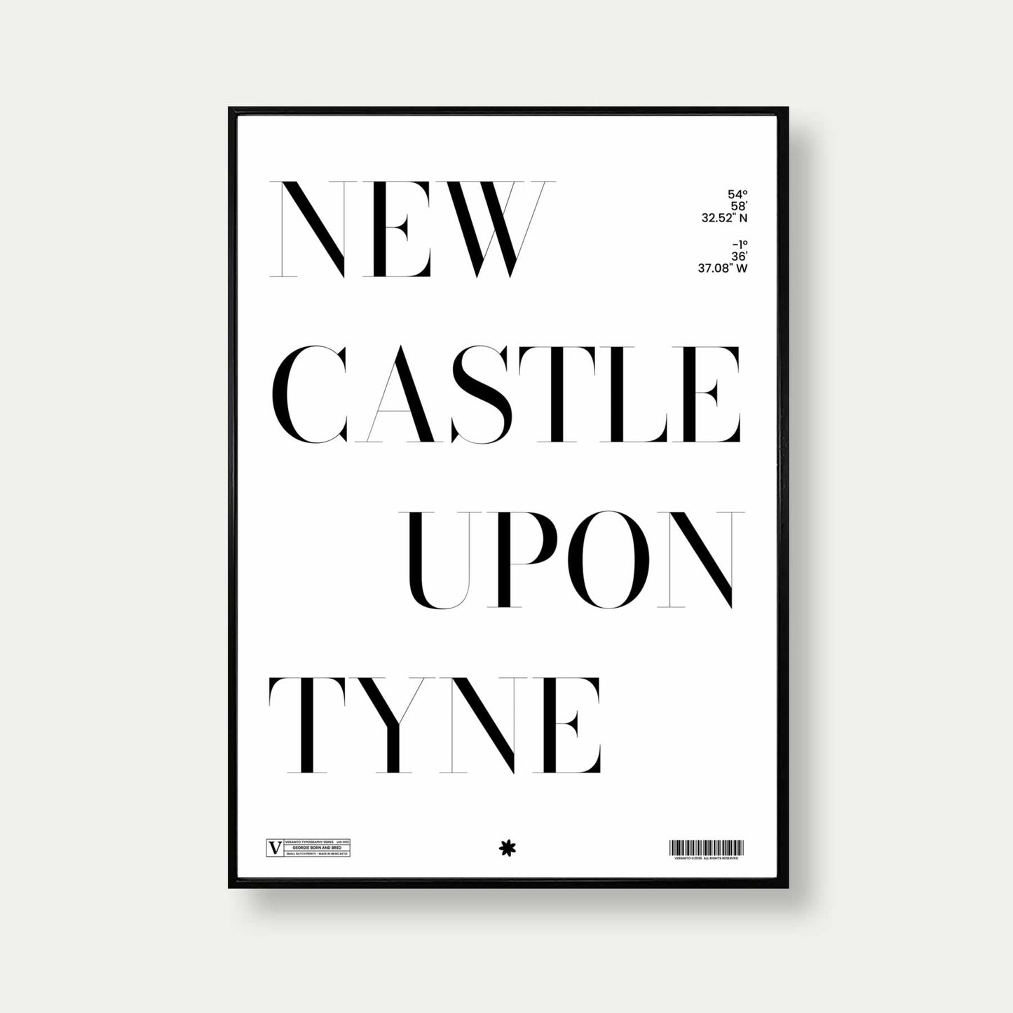 Newcastle Upon Tyne Typography Print