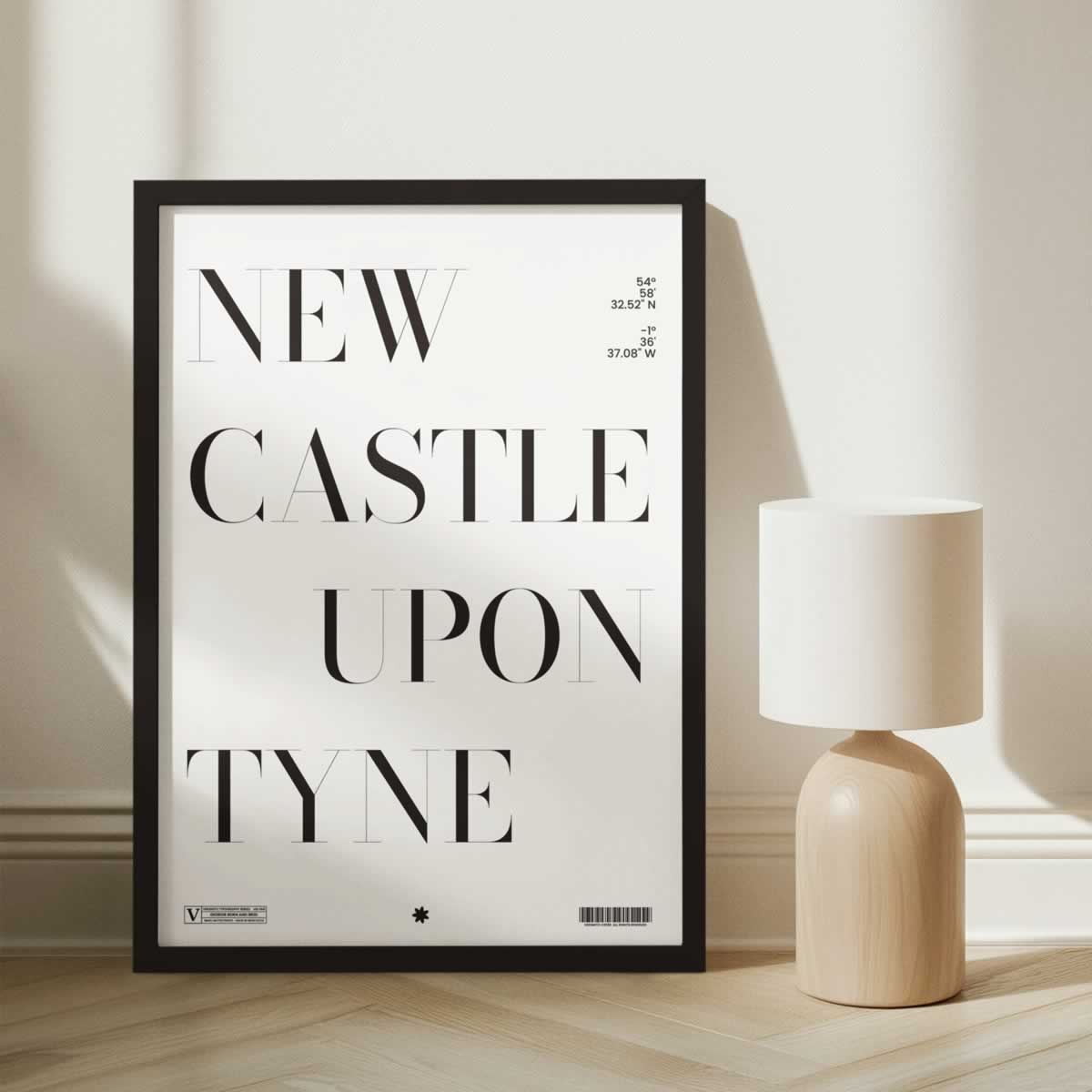 Newcastle Upon Tyne Typography Wall Art