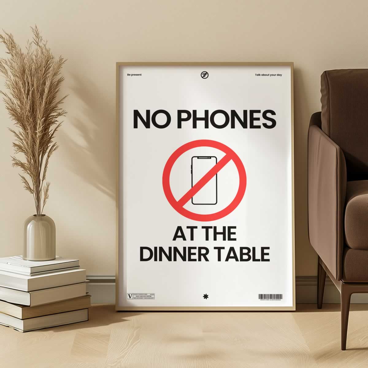 No Phones At The Dinner Table Wall Art Print