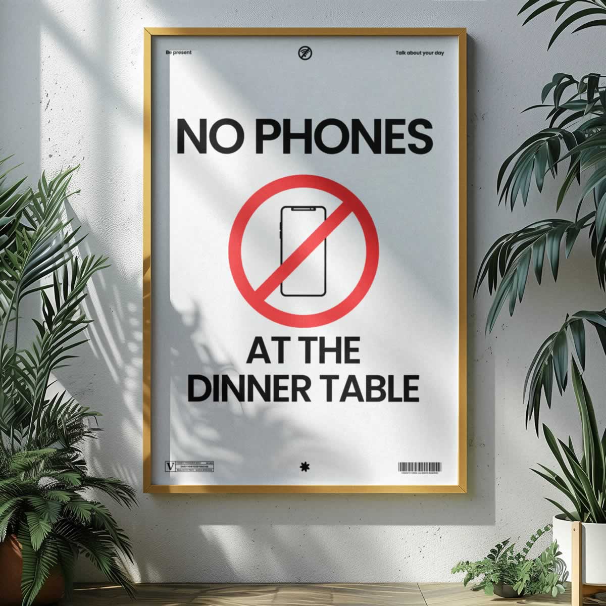 No Phones At The Dinner Table Kitchen Print