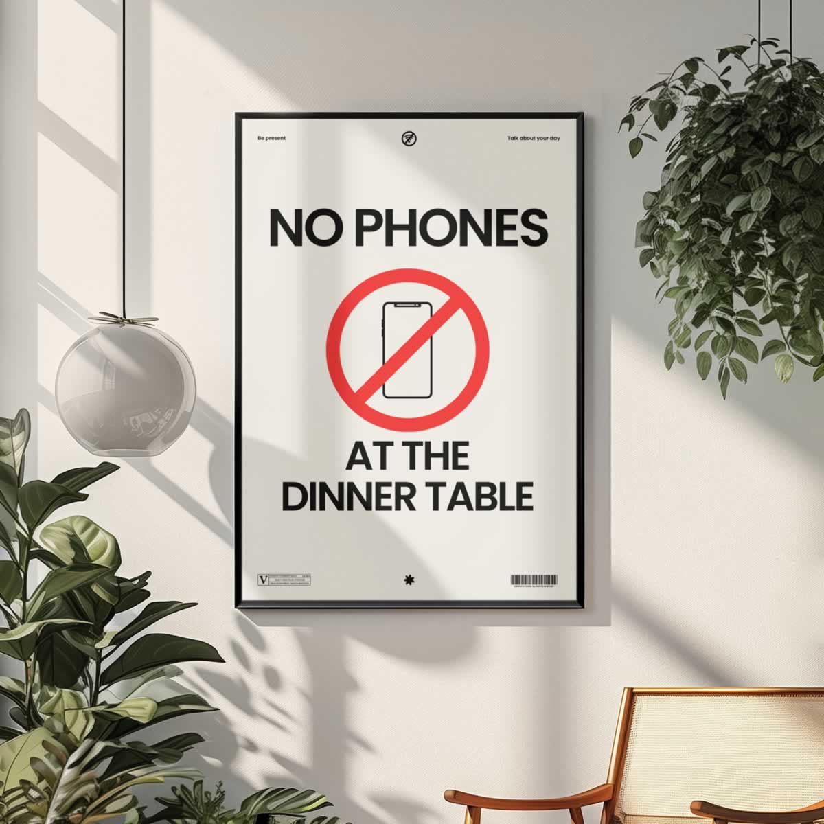 No Phones At The Dinner Table Wall Art