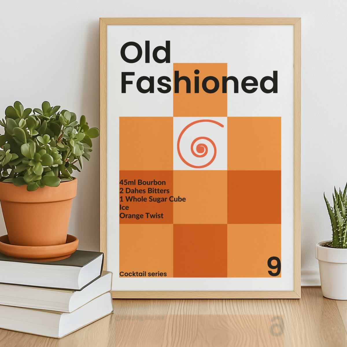 Old Fashioned Cocktail Print For Home Bar