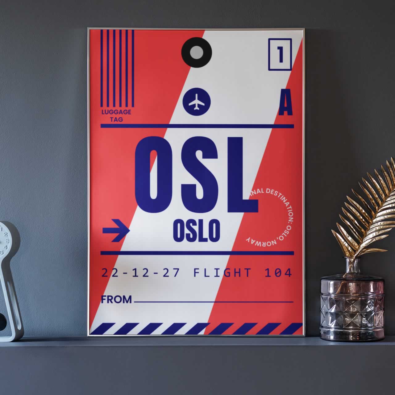 Oslo Luggage Tag Travel Poster