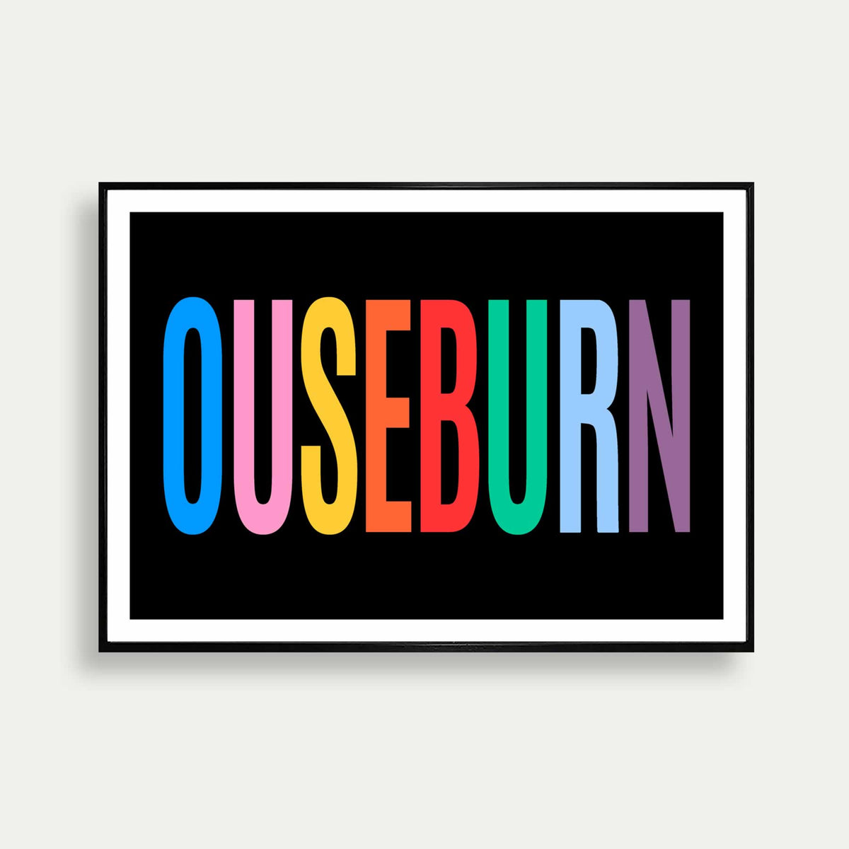 Ouseburn Newcastle Colourful Typography Print