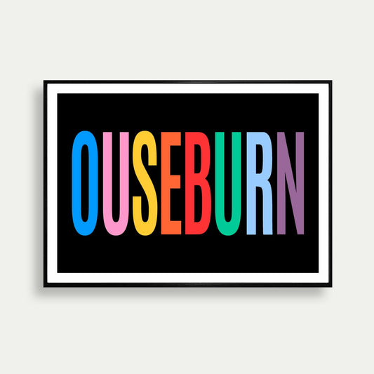 Ouseburn Newcastle Colourful Typography Print