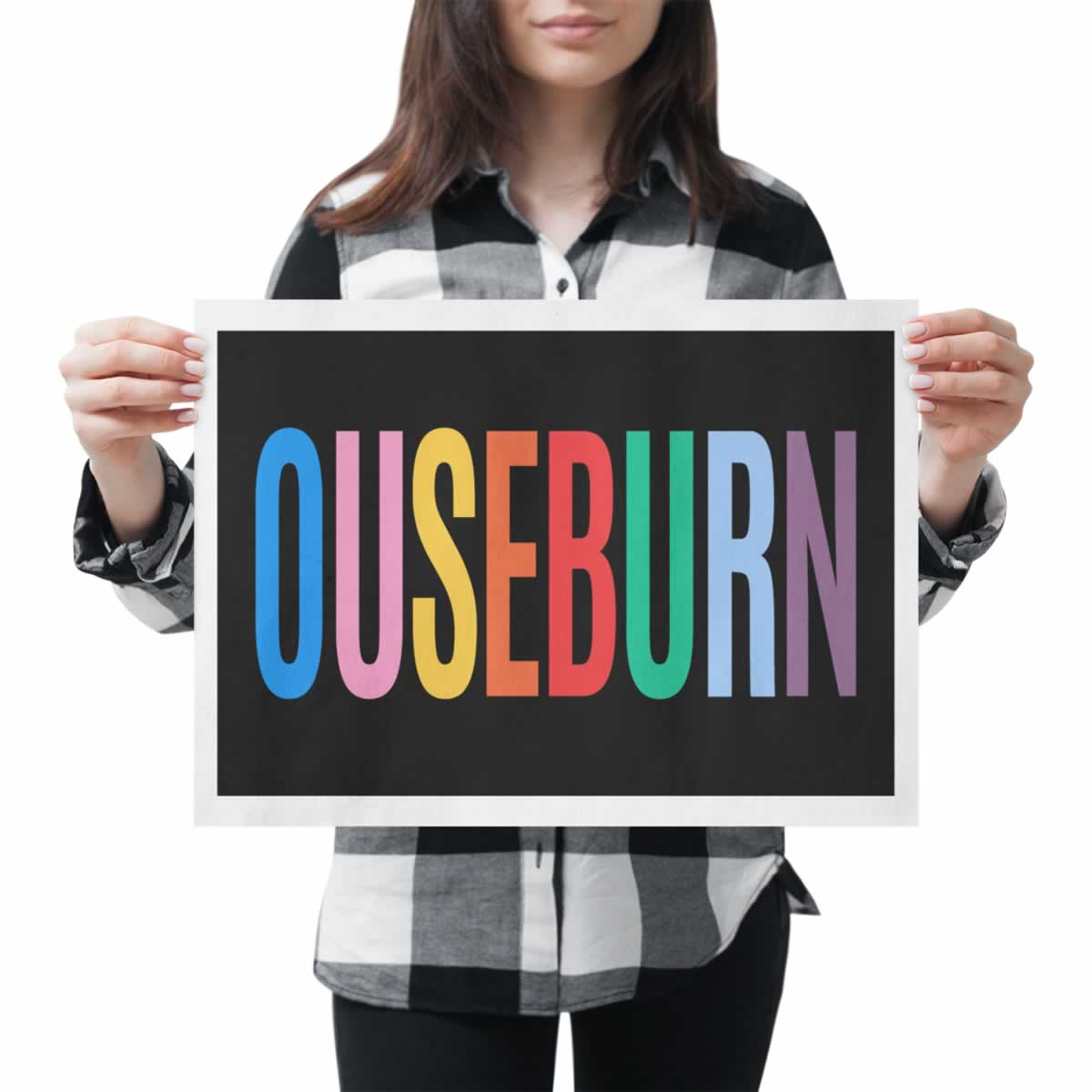 Ouseburn Newcastle Colourful Typography Print In Hand