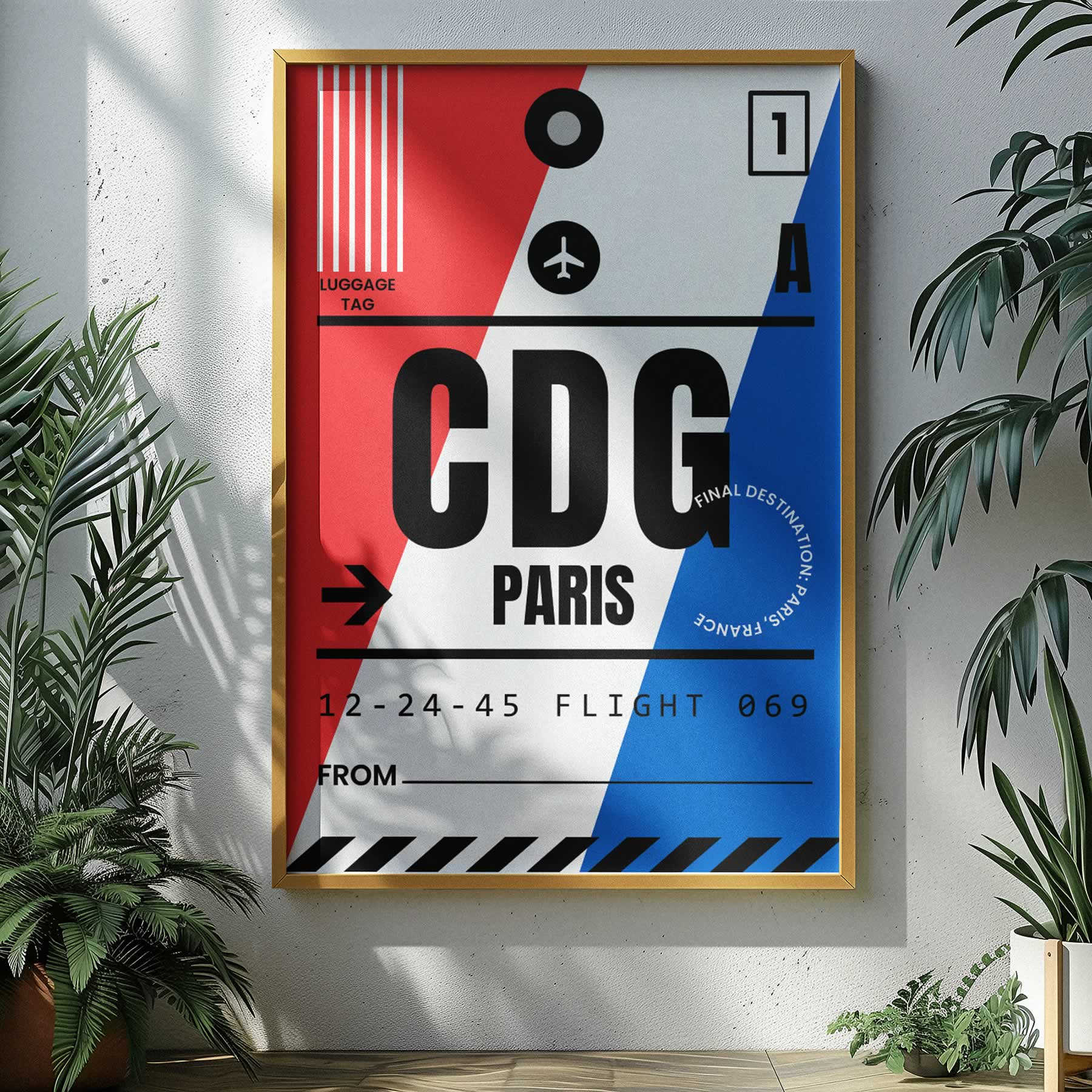Paris Luggage Tag Travel Wall Art