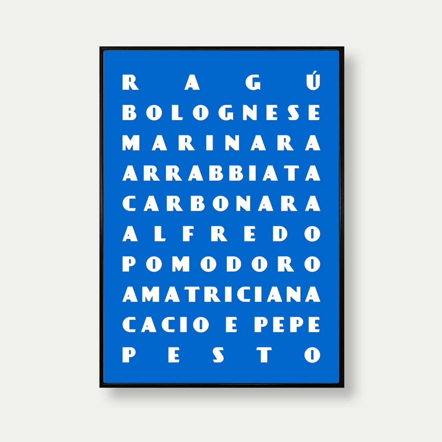 Pasta Sauces Art Print In Blue