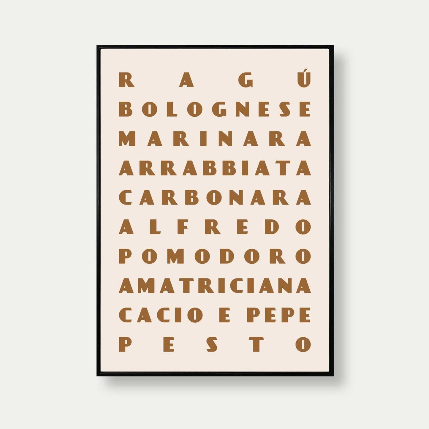 Pasta Sauces Art Print In Beige