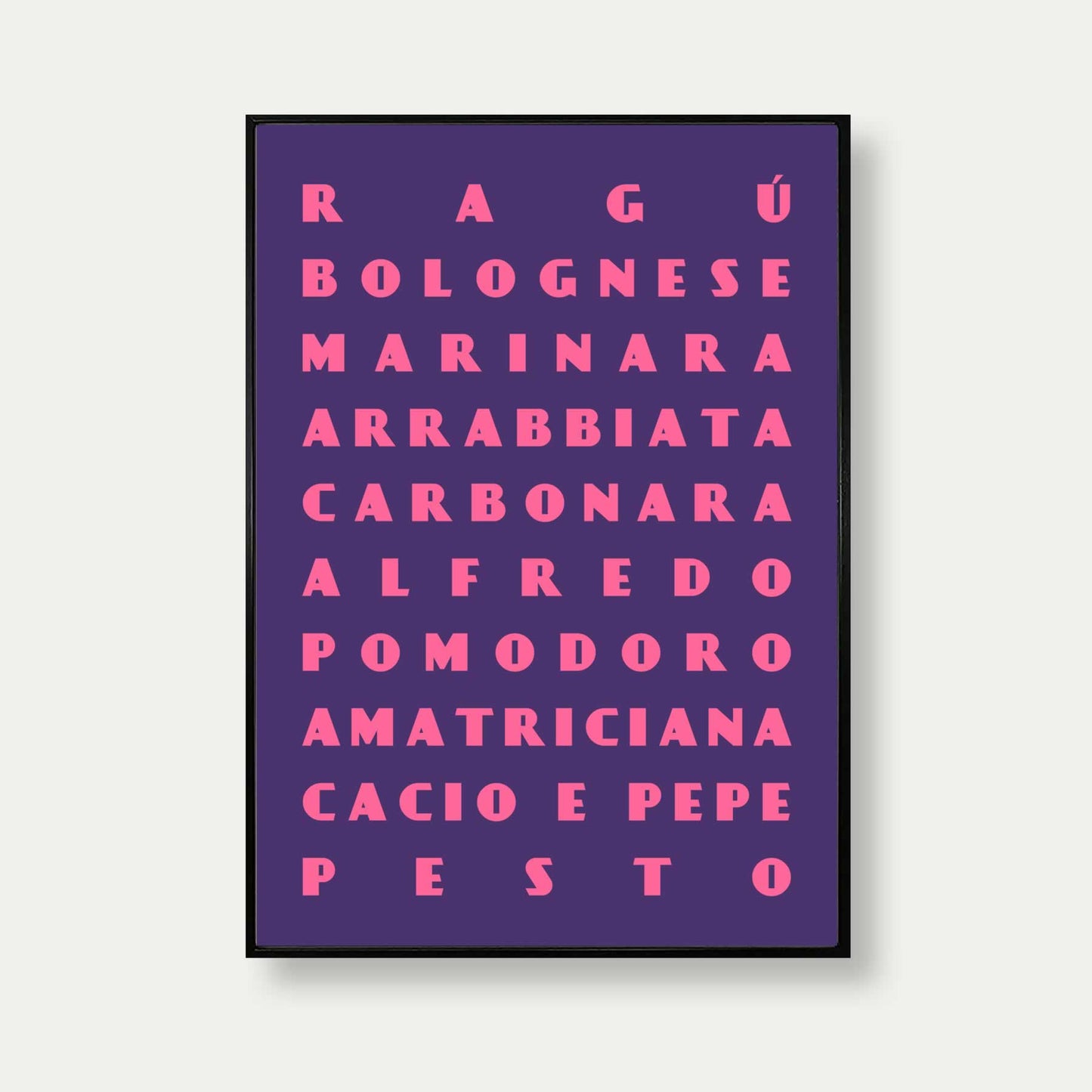 Pasta Sauces Art Print In Purple