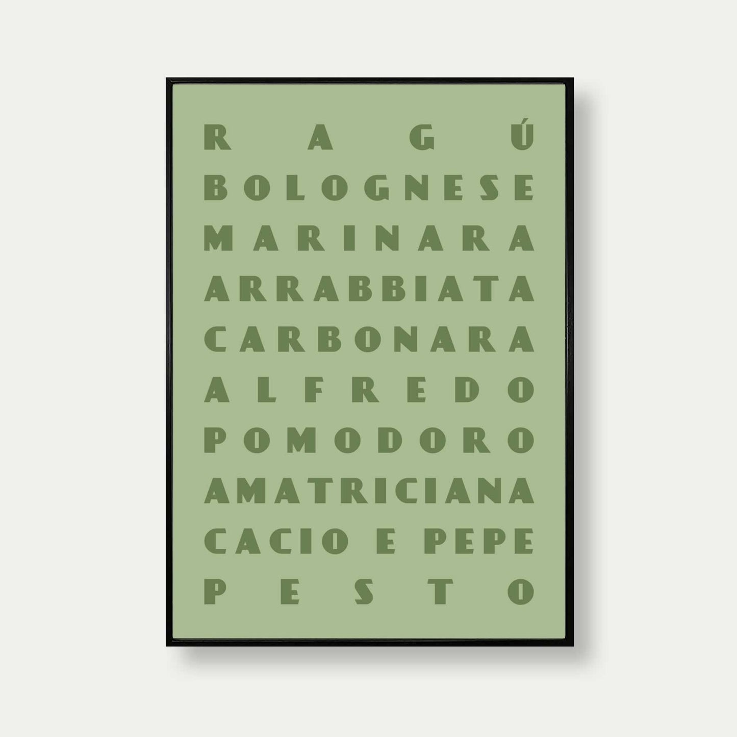 Pasta Sauces Art Print In Green